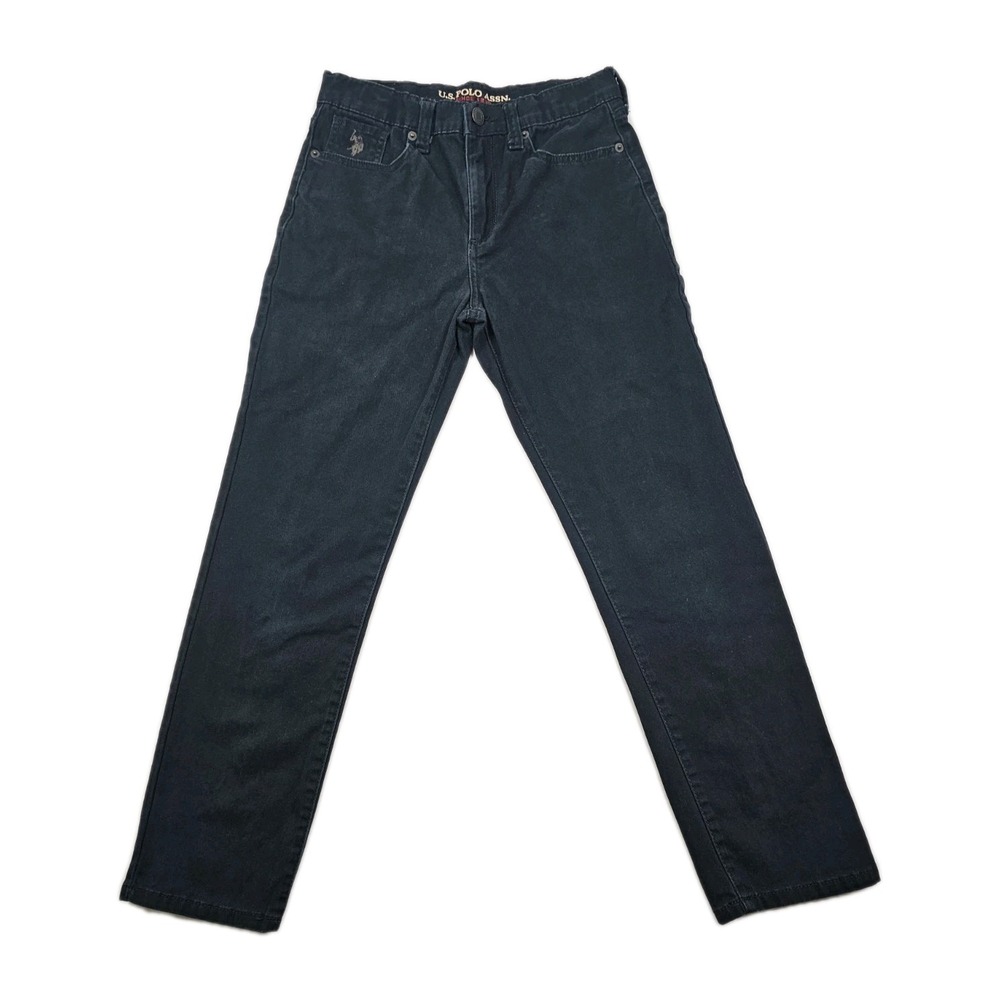 U.S. Polo Assn Boys Blue‎ Denim Pants Size 12 Adjustable Waist Snap Button